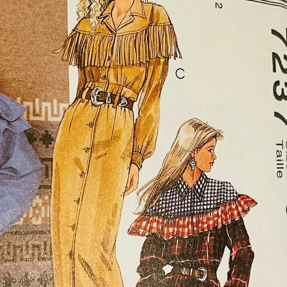 McCalls 7237 Size C (10,12,14) Vintage Sewing Pattern McC Old West Brand NEW FF
